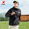 特步户外冲锋衣男女夹克防泼水外套春秋百搭防风衣登山服 正黑色 XL 实拍图