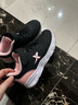 特步（XTEP）儿童童鞋男女童中大童户外革面魔术贴搭带棉鞋 黑/浪漫粉 35码 实拍图
