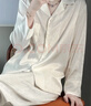 莫代尔高级感冰丝衬衫睡衣女春秋款长袖2025年新款仿真夏季丝家居服套装 吸湿透气：白色  M 建议体重80-100斤 实拍图