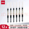 得力（deli）直液笔速干笔签字笔 0.5mm全针管中性笔 商务办公学生水笔走珠笔 黑色 12支/盒S856 实拍图
