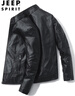 JEEP SPIRIT吉普皮衣男夹克男士外套秋冬季立领商务机车男装 黑色 XL 实拍图