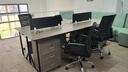 悦美妙办公桌办公室职员电脑桌财务工位双人位桌椅组合简易书桌子工作台 【双人位+柜】米兰橡木色120CM 实拍图