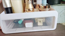 京东物流 化妆品收纳盒梳妆台置物架桌面高级感整理抽屉柜 中号2层（1层抽屉+1层顶部置物架） 24*20*12cm 透明白 实拍图