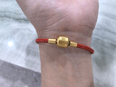 周生生【细绳】串珠3mm细版手绳转运珠皮绳男女定价不锈钢绳-珊瑚红 Y17 实拍图