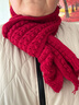 百搭韩版针织毛线红色围巾女2024圣诞冬季高级感新年礼物情侣围脖 针织围巾-酒红色-1个装-保暖 1 实拍图