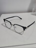 鲸逐痞帅斯文半框近视眼镜理工男学生防蓝光黑武士大框平光镜可配度数 亮黑银 0度防蓝光平光镜 实拍图
