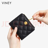 viney钱包女短款折叠大容量硬币零钱包女简约轻奢菱格钱夹学生拉链皮夹 实拍图