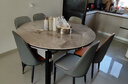 梓屋餐桌家用加厚岩板餐桌椅组合方圆两用餐桌813#1.35米桌+101皮椅*6 实拍图