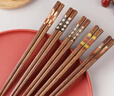 木之初  日式和风鸡翅木筷子家用套装天然原木质无蜡尖嘴快子一人一筷 日式混色5双家庭装 实拍图