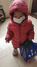保姆鹅  【风墙】儿童羽绒服宝宝中长款护脸加厚外套保暖童装[NG2664] 中国红 120 实拍图