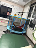 曼迪卡威蹦蹦床室内家用儿童1-3-10岁宝宝砰砰跳跳床小孩蹭蹭床玩具礼物 1.4米 扶手单杠款蓝承重700斤 加厚护网/吸盘静音防滑腿 实拍图