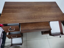 旻昱现代简约办公桌单人办公室职员台式电脑桌家用经济书桌带锁带抽屉 120cm四抽带键盘深胡桃 实拍图