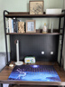 宏诚兴居洞洞板台式电脑桌家用书桌书架一体组合小户型学生学习桌子写字桌 【加厚5cm实木】黑架+深胡桃2层 100*60cm【洞洞板+桌下置物】 实拍图