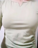 徽昂瑜伽服女运动服长袖t恤紧身速干衣健身服上衣V领褶皱收腰豆绿M 实拍图