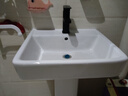 柯鲸 洗手盆方形立柱盆卫生间陶瓷洗手池台盆阳台洗脸盆面盆洗组合 C款立柱盆+下水配件+冷热龙头 实拍图