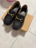 ZHR单鞋女真牛皮英伦风乐福鞋女时尚两穿休闲女鞋 BT38 黑色 37 实拍图