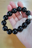 普陀山黑曜石手串足银饰六字箴言五行补水男士手串转运珠护身生日礼物 实拍图