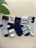 英氏（YEEHOO）儿童袜子男女童秋冬加厚毛圈袜条纹5双装中筒棉袜学生袜男童M 实拍图
