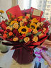 艾斯维娜鲜花速递向日葵混搭花束生日礼物全国同城配送 33朵玫瑰+5朵向日葵混搭花束 实拍图