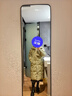 鸭鸭（YAYA）羽绒服女中长款2023年冬季新款时尚可脱卸针织连帽披肩保暖外套KL 绿色 M 实拍图