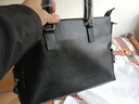 澳懿男士公文包真皮男包时尚潮流手提包头层牛皮商务包2025新款 黑色荔枝纹款 大号可装电脑14英寸 实拍图