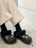 卡骆驰（CROCS）秋冬洞洞鞋贝雅暖绒暖棉休闲一脚蹬花园鞋|206633 黑/黑-060 (建议买大一码) 40 (250mm) 实拍图