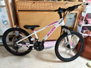 喜德盛青少年自行车童车中国风20/22寸铝架碟刹变速6-10男女孩山地车 22寸白/粉-23款 实拍图