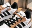 adidas ENTRAP美式校园风运动少年感复古篮球风板鞋男女阿迪达斯 白色/黑色/土褐色   42.5 实拍图