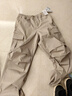骆驼（CAMEL）直筒梭织工装长裤女防泼水百搭伞兵裤 C24CA6L6619 淡卡其 XL 实拍图