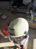 野马（YEMA）3c认证新国标A类365S电动车头盔男女加大码大号大头围夏季摩托车安全帽 卡其白配透明长镜 实拍图