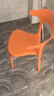 塑料靠背椅子加厚家用小户型餐厅桌可叠放牛角椅轻奢高级扶手餐椅 橘色单把装【加固牛角椅】 实拍图