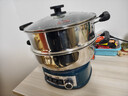 奥克斯（AUX）电炒锅一体多功能锅0涂层电火锅加深大容量大功率家用304不锈钢食品级电煮锅电蒸锅电热锅2-4-10人 定时款-30cm双笼【推荐4-5人】20L 实拍图