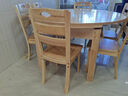 淘邦  实木餐桌 可伸缩折叠实木餐桌椅组合 餐桌餐椅套装吃饭桌子 1.38米原木色 一桌六椅 实拍图