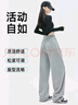 猫人美式复古口袋辣妹休闲春秋运动阔腿裤两穿卫裤直筒裤潮流百搭束脚 实拍图