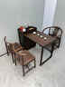 芊梵百恒乌金木岛台阳台茶桌椅组合新中式家用客厅茶台桌喝茶泡茶一体桌 1.2米岛台+1圆满圈椅+2月牙椅 实拍图