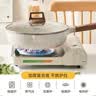 eox 麦饭石色炒锅不粘锅电磁炉燃气灶通用平底深煎炒菜锅煎牛排煎蛋 适用1-2人丨轻烟少油-白 24cm 实拍图