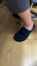 内泊（NEIBO）乳胶棉拖鞋男冬季天女士室内家居鞋大码防滑防臭橡胶软底羊毛蓝46 实拍图