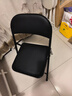 格田彩 折叠椅电脑椅靠背凳子宿舍办公椅培训室会议椅子简易餐椅麻将椅 黑皮黑腿【稳固承重不变形】 实拍图