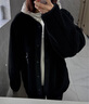 优衣库女装双面穿防风摇粒绒拉链连帽外套户外防水冬季新款479697 479697/09黑色 XL 实拍图