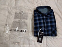 罗蒙（ROMON）磨毛格子加绒加厚长袖衬衫男士秋冬中年商务休闲保暖衬衣爸爸装 灰青格 40 175 实拍图