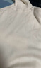 优衣库女装精纺美利奴羊毛罗纹两翻领针织衫/长袖毛衣478337 01 乳白色 S 实拍图