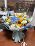 艾斯维娜鲜花速递向日葵混搭花束生日礼物全国同城配送 向日葵蓝绣球混搭花束 实拍图