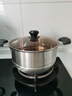 拜格（bayco）蒸锅家用3-4个人26CM 不锈钢单层加厚汤锅蒸煮二合一燃灶用BG1421 实拍图