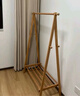 家逸实木衣架落地立式衣帽架挂衣架卧室可折叠置物架简约晾衣服架子 实拍图