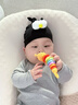 马博士婴儿牙胶硅胶牙咬胶0-1岁宝宝摇铃玩具安抚百变扭扭毛毛虫黄色 实拍图