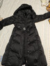 艾莱依气质收腰羽绒服女长款可脱卸连帽时尚加厚保暖大衣 炭黑M 实拍图