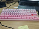 狼蛛（AULA）F87ProV2客制化无线机械键盘电竞游戏专用  蓝牙/2.4G/有线三模连接全键热插拔gasket结构办公键盘 F87ProV2大宗师版【焦糖拿铁轴】粉色渐变侧刻 实拍图