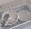 茶花 碗架碗柜碗筷收纳盒筷子收纳盒厨房多层带盖碗筷沥水架 大号蓝色带盖带筷子笼和勺子槽】 实拍图