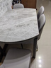 奥利克丝 亮光岩板餐桌椅组合 现代简约实木餐桌可伸缩折叠圆桌吃饭桌子 亮光雪山白-黑白框架轻奢皮椅款 1.35米 一桌六椅【12MM加厚岩板】 实拍图
