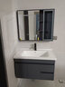 恋派浴室柜 陶瓷一体盆卫生间洗脸盆柜组合悬挂式洗漱台智能洗手盆柜 智能镜柜】珠光灰【促销中】80cm 实拍图